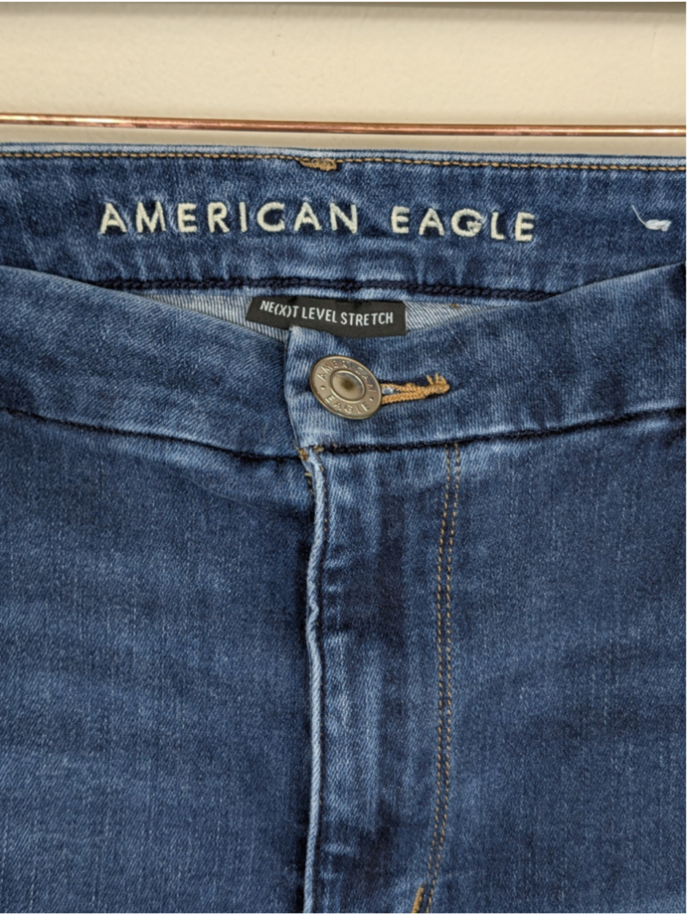 American Eagle 18 Curvy Hi Rise Skinny Jegging Jeans Next Level Stretch Dark - Picture 3 of 12